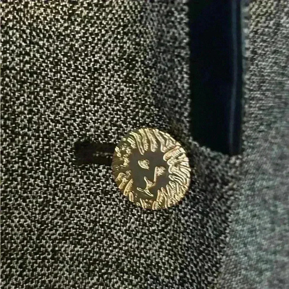 Anne Klein Women's Gray Faux Leather Trim One Button Blazer Size Extra Large - Picture 4 of 5